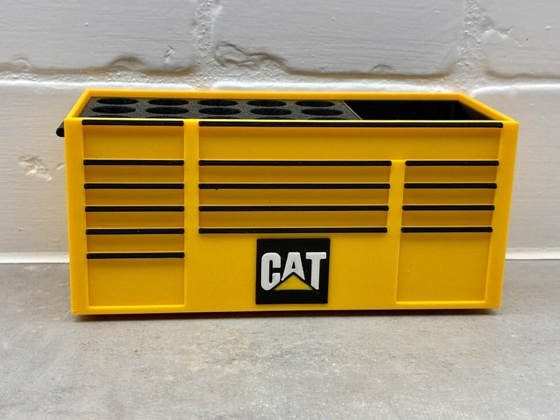 CAT  Toolbox Pen Holder - 3D Printed Desk Organizer  - Lid or No Lid Option
