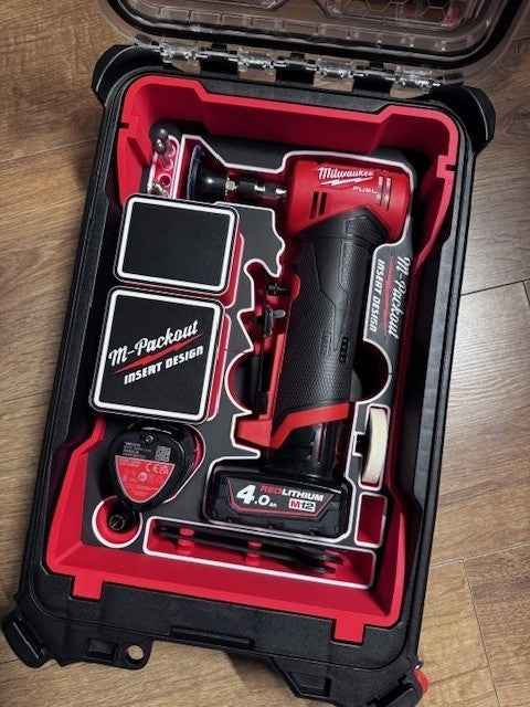 Milwaukee PACKOUT M12 FDGA FUEL Angle Grinder + Battery + Disc Store Insert | PACKOUT Organiser