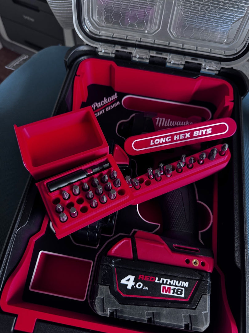 Milwaukee PACKOUT M18FID3-0X & 2x M18 Batteries (Compact) Insert | PACKOUT Organiser 48228430
