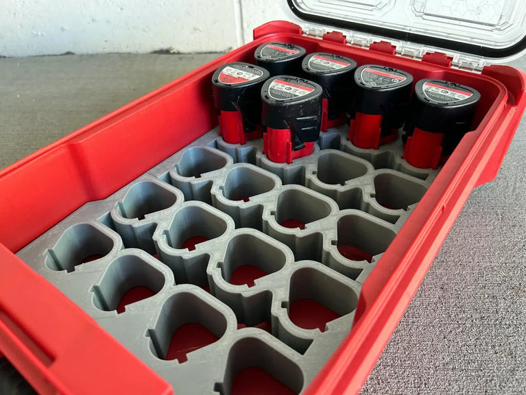 Milwaukee M12 Battery Rack Insert Compact Organiser Insert | PACKOUT Insert
