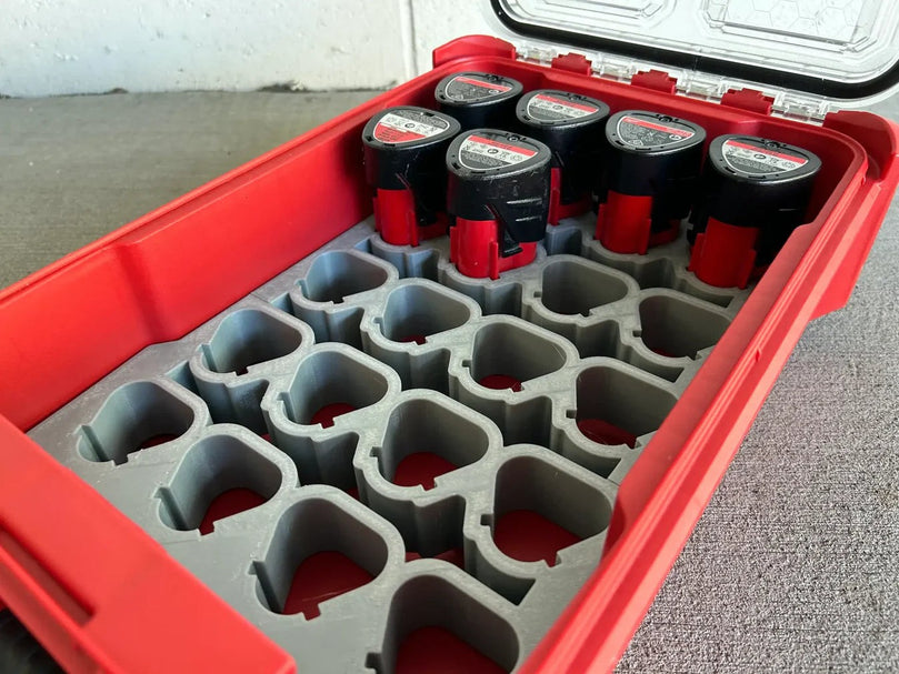Milwaukee M12 Battery Rack Insert Compact Organiser Insert | PACKOUT Insert