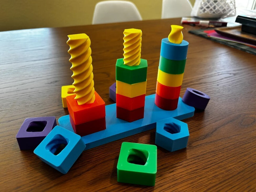Spinning Shapes Children's Toy – Fun & Sensory Engagement -  3D Printed