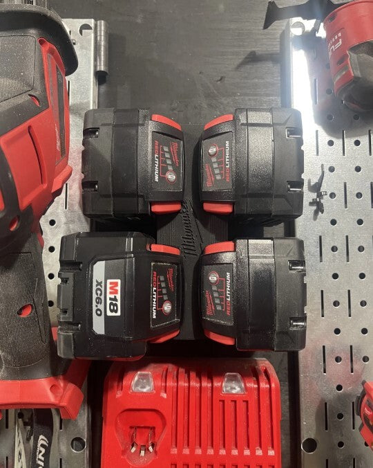 Milwaukee M18 Battery 4x Packout Wall Mount (3D Printed)