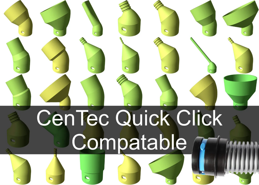 3D Printed Straight Cen-Tec Quick Click Compatible Connectors (PETG)