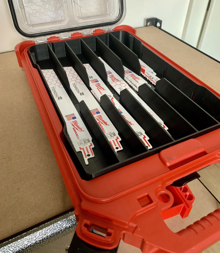 Milwaukee PACKOUT Low-Profile Insert – Hackzall & Sawzall Blade Organiser Insert | PACKOUT Insert