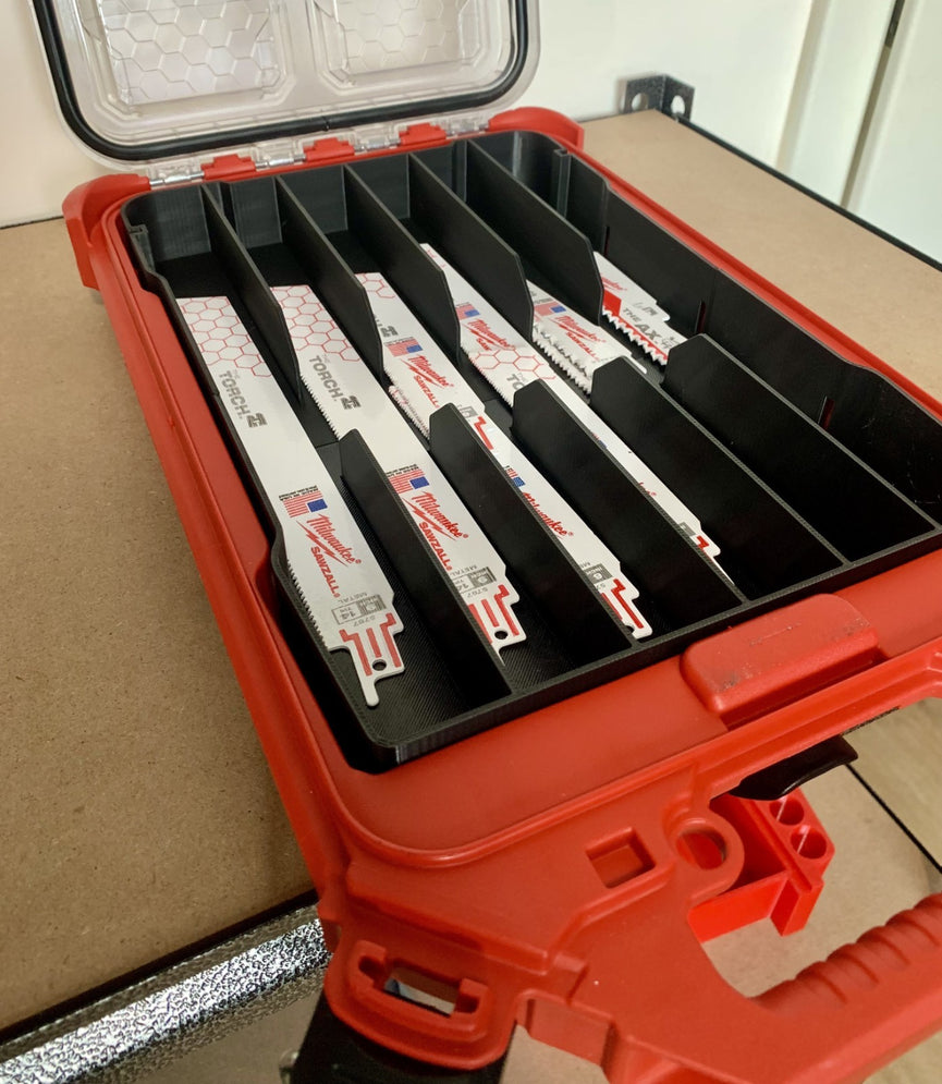 Milwaukee PACKOUT Low-Profile Insert – Hackzall & Sawzall Blade Organiser Insert | PACKOUT Insert