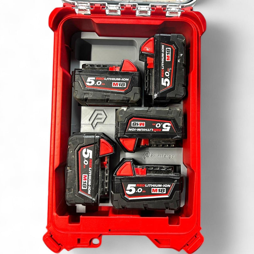 Milwaukee PACKOUT 5-Slot M18 Battery Holder Insert (Compact Organiser) Insert |