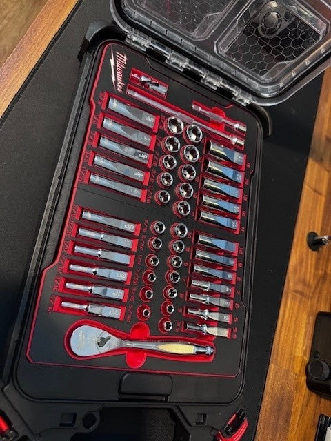 50pc Socket Set 4932464944 Insert | Milwaukee PACKOUT Low-Profile Organiser 48228431