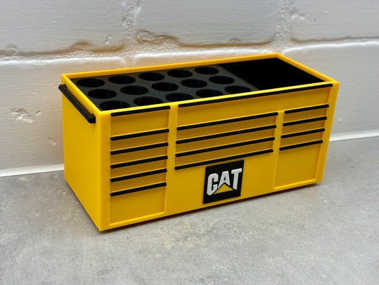 CAT  Toolbox Pen Holder - 3D Printed Desk Organizer  - Lid or No Lid Option