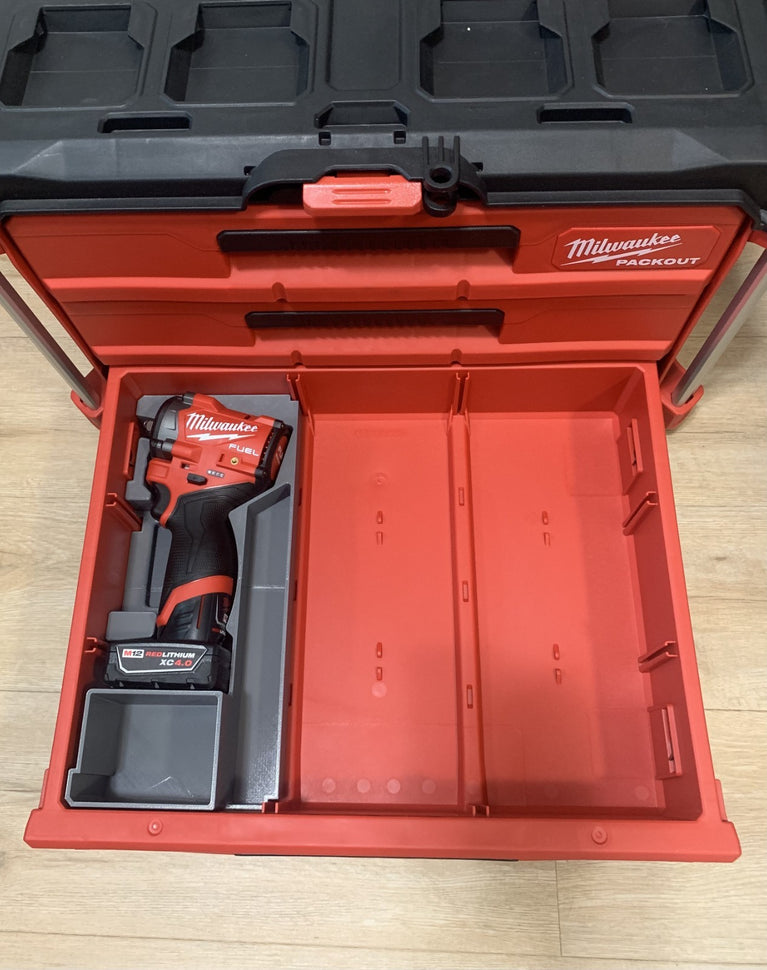 Milwaukee PACKOUT Drawer Insert – M12 Gen 2 Stubby Impact Wrench (2562-20) Inlay Insert | PACKOUT