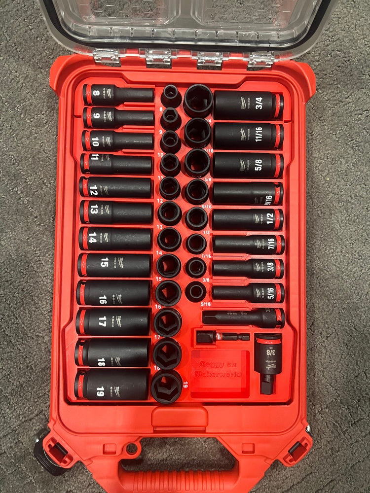 Milwaukee 43pc 3/8" Impact Sockets (49-66-7009) Insert | PACKOUT Insert