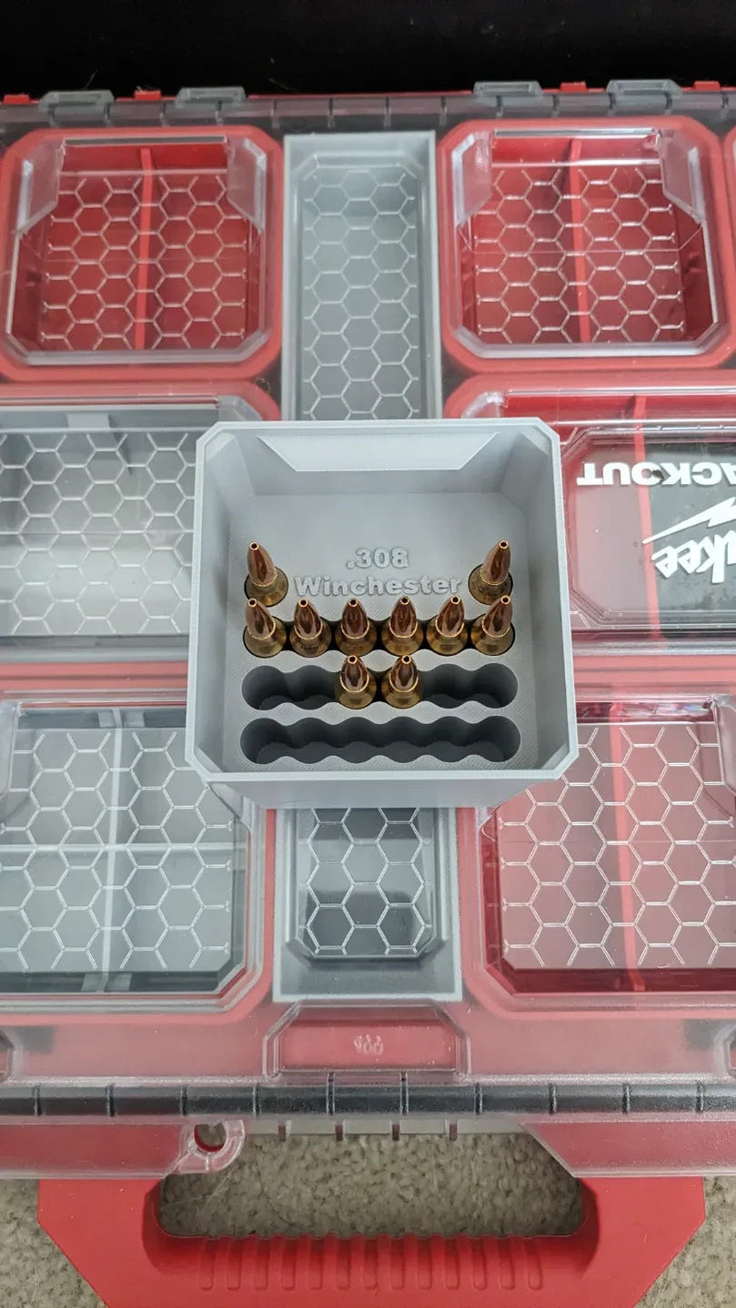 .308 Winchester Square Insert Tray for Milwaukee Packout Organizer - 20 Rounds