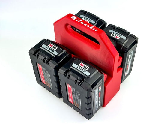Milwaukee M18 Battery Caddy - 4-Pack (3D Printed)