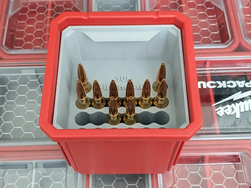 .308 Winchester Square Insert Tray for Milwaukee Packout Organizer - 20 Rounds