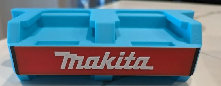 Makita 18V Battery Wall Mount Holder – Holds 4 Batteries (3D Printed)