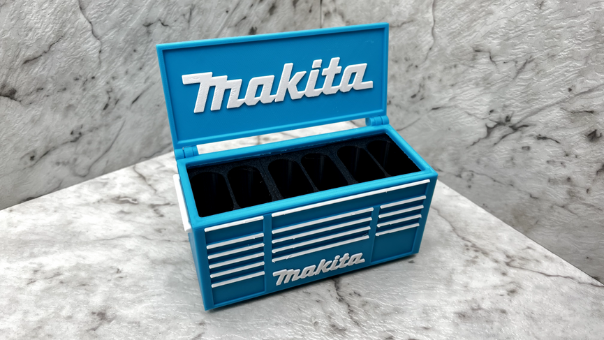Makita  Toolbox Pen Holder - 3D Printed Desk Organizer  - Lid or No Lid Option