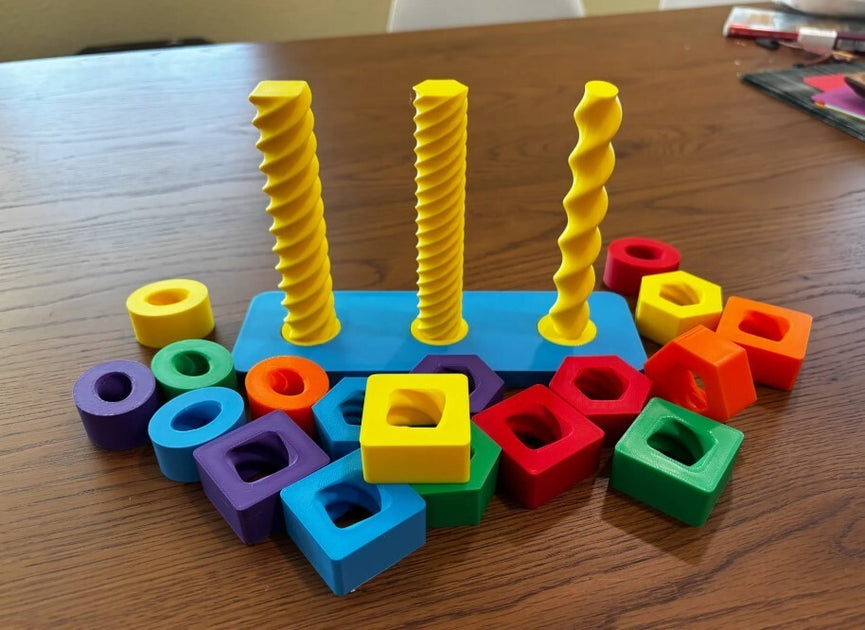 Spinning Shapes Children's Toy – Fun & Sensory Engagement -  3D Printed