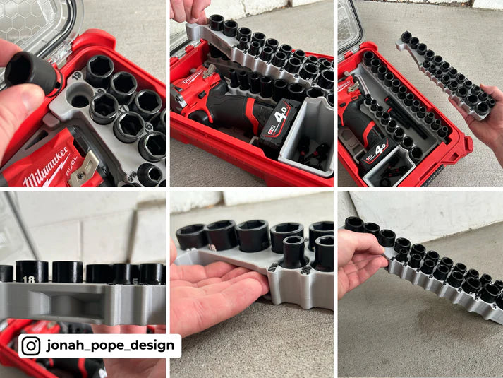 Packout Insert for M12 Stubby & 43pc Shockwave Socket Set – Fits Milwaukee 48228435 Organizer