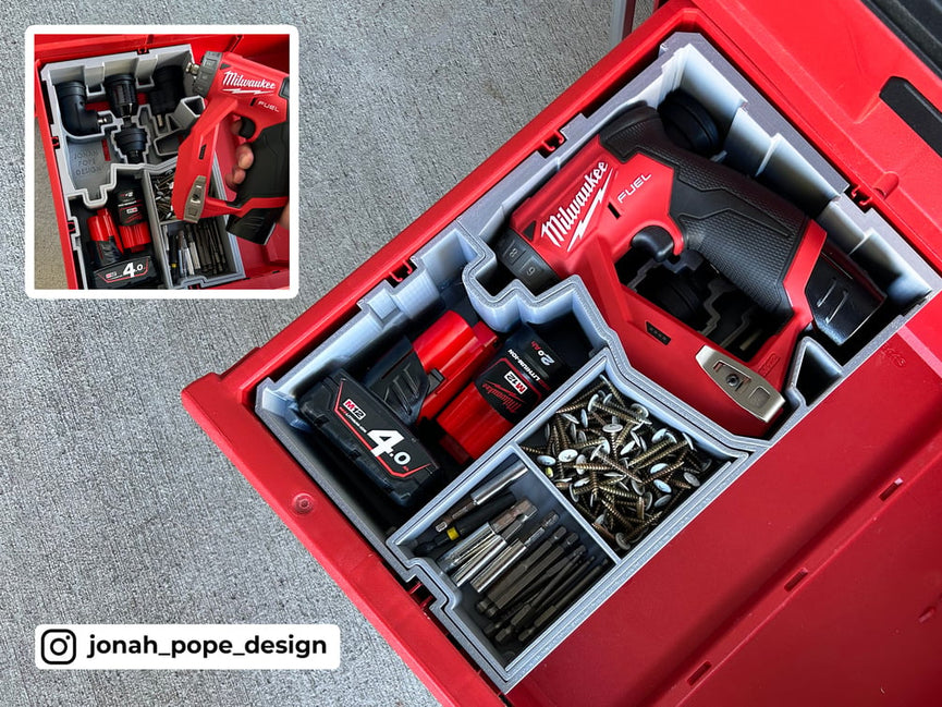 M12 Installation Driver | Fits Milwaukee PACKOUT Drawers 48-22-8443 Charger Mount