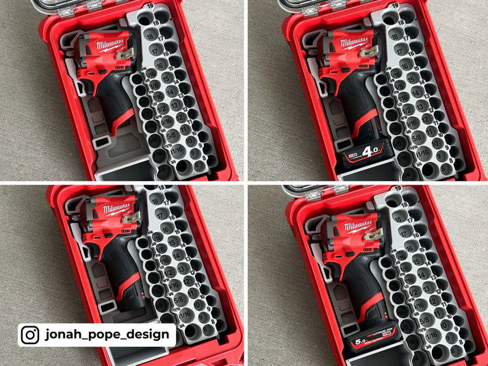 Packout Insert for M12 Stubby & 43pc Shockwave Socket Set – Fits Milwaukee 48228435 Organizer
