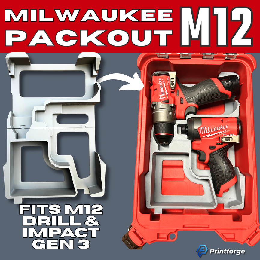 Milwaukee PACKOUT Insert M12 Impact and Drill