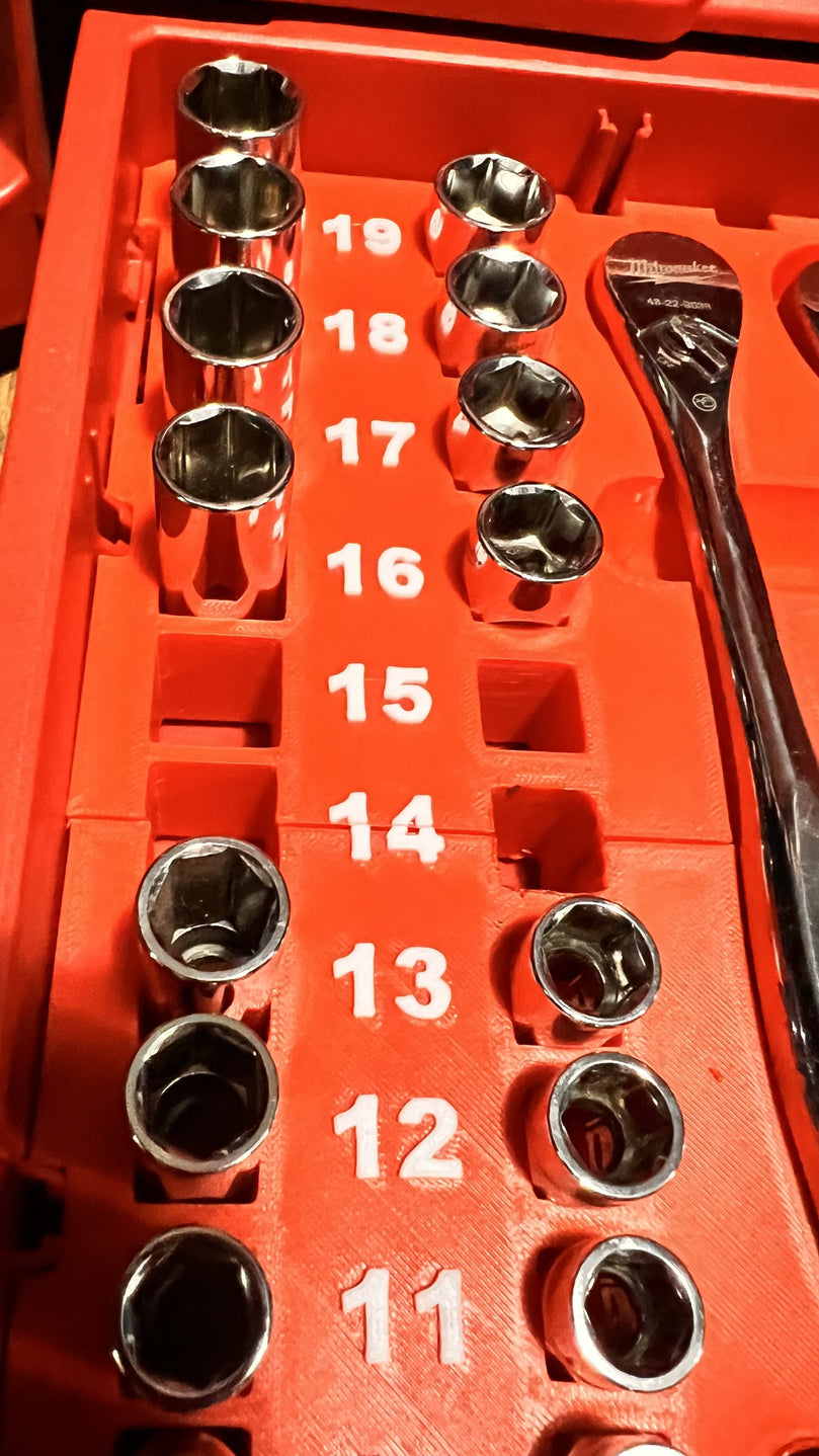 Milwaukee 56 Piece Plus 11 Socket Set PACKOUT Drawer Insert - PACKOUT Insert