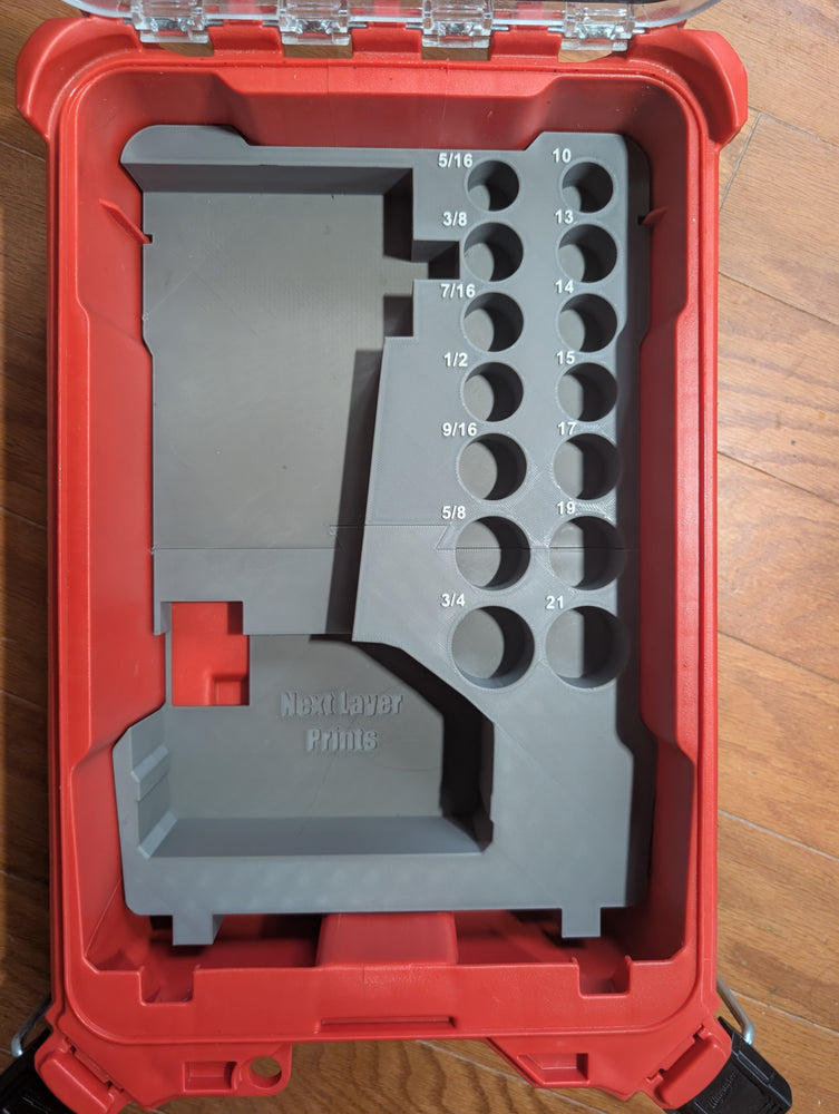 Compact Insert – Fits Milwaukee Packout 5 Compartment Organizer (48-22-8435) for M18 3/8" Impact & Socket Sets