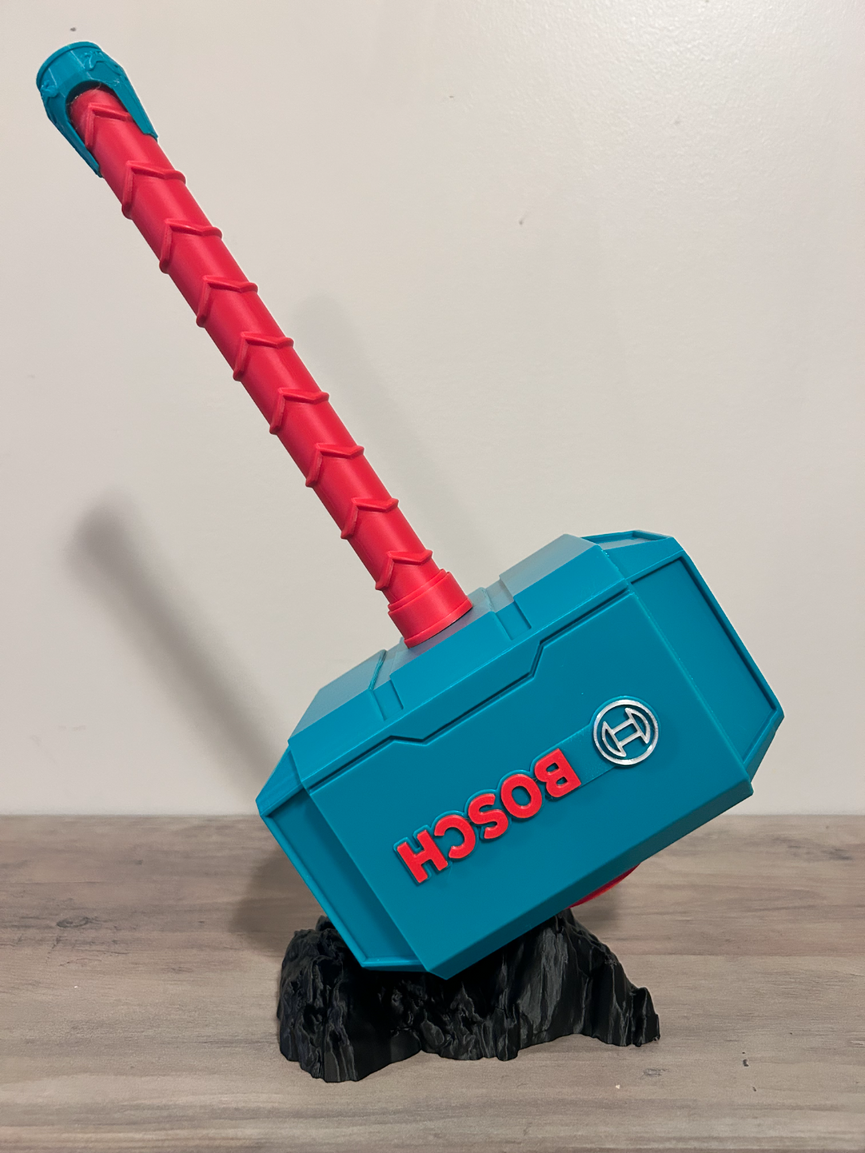 Bosch Inspired Novelty Hammer Prop - Battery Storage Insert - Tool Insert