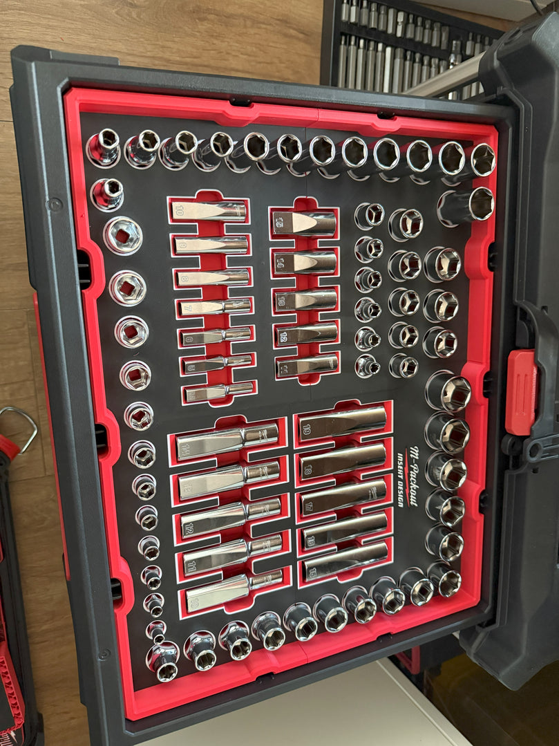 Milwaukee PACKOUT 4 Drawer Insert for Sockets 1/4 3/8 1/2 Metric - PACKOUT Insert