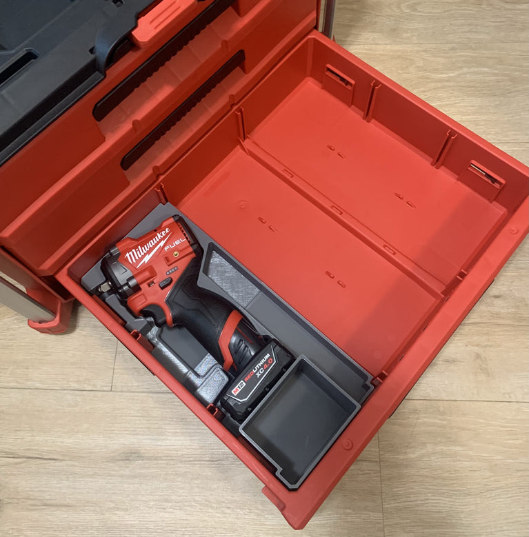 Milwaukee M12 Gen 2 Stubby Impact Wrench PACKOUT Drawer Insert - PACKOUT Insert