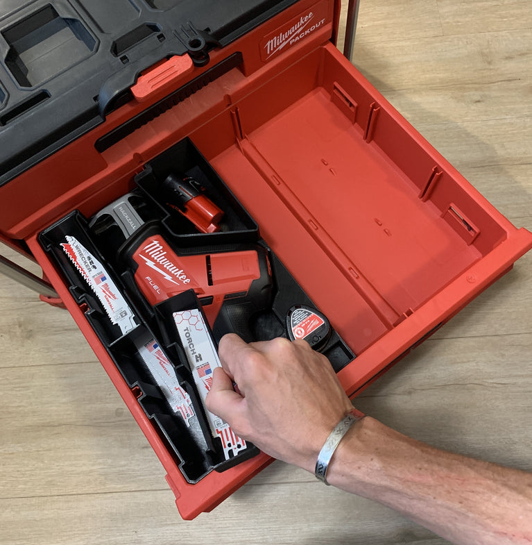 Milwaukee M12 Hackzall 3 Drawer PACKOUT Insert
