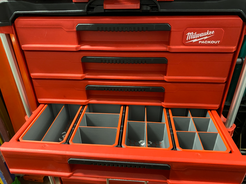 Milwaukee PACKOUT 4 - Drawer Tool Box Pliers & Hand Tool Drawer Organiser