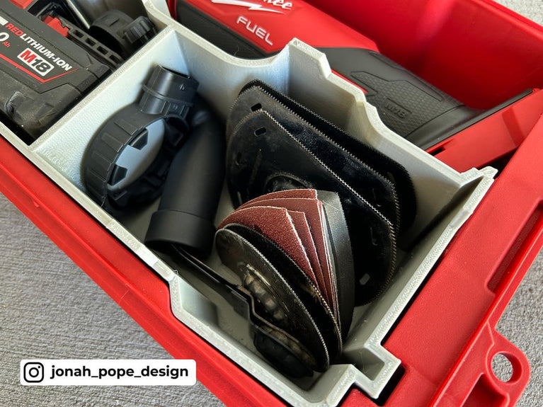M18 FUEL Multi-Tool insert storage layout and tray detail
