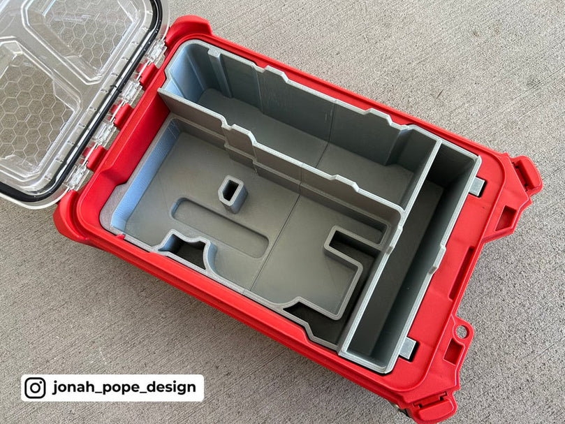 M12 Power File insert showing battery and accessory storage