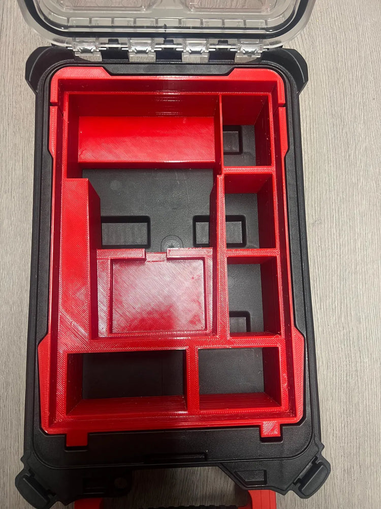 3D Printed Insert Tray for Brother P-Touch E300 – Fits Milwaukee PACKOUT Compact Organizer (4932464083)