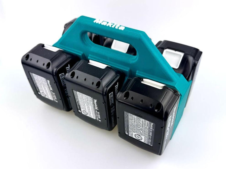 Makita 18V  Battery Caddy - Fits 6 or 4 Makita 18V Battery (3D Printed)