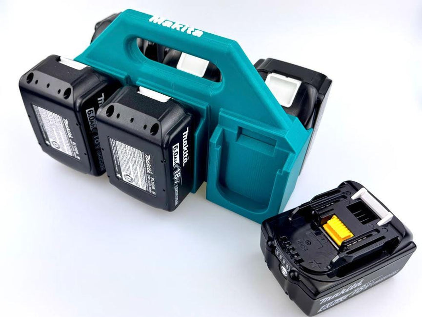 Makita 18V  Battery Caddy - Fits 6 or 4 Makita 18V Battery (3D Printed)