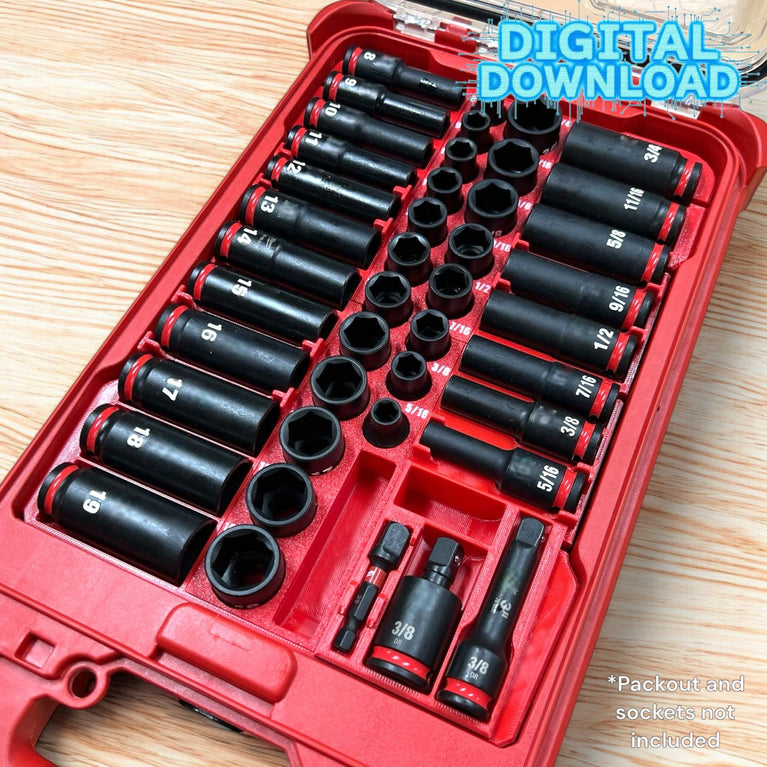 Milwaukee PACKOUT 43-Piece Shockwave Socket Set Insert