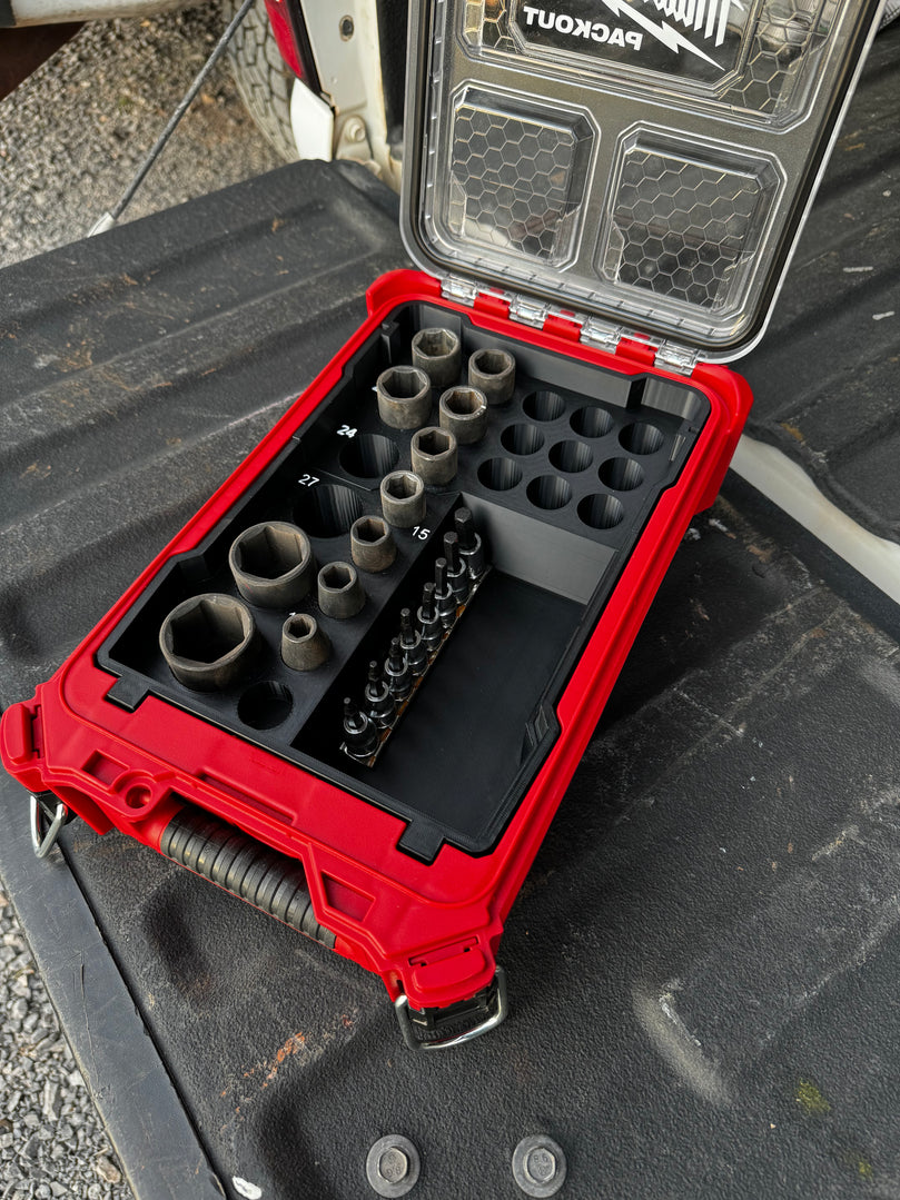 Milwaukee PACKOUT Compact Organiser 48-22-8435 1/2" Socket & Hex Drive Set Insert