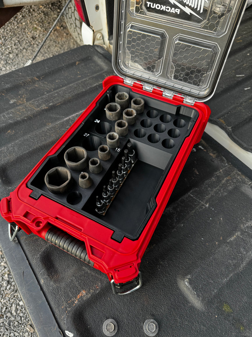 Milwaukee PACKOUT Compact Organiser 48-22-8435 1/2" Socket & Hex Drive Set Insert