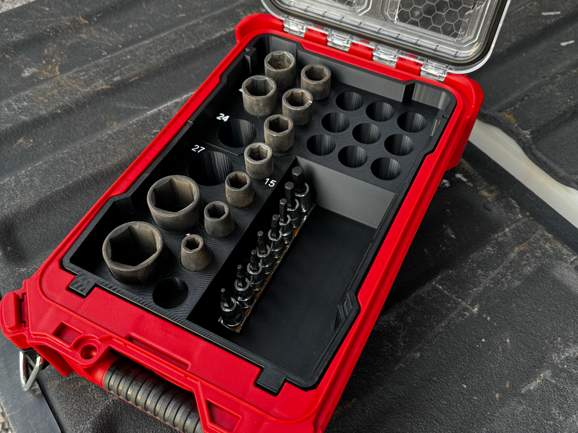 Milwaukee PACKOUT Compact Organiser 48-22-8435 ½″ Impact Socket & Hex Key Insert