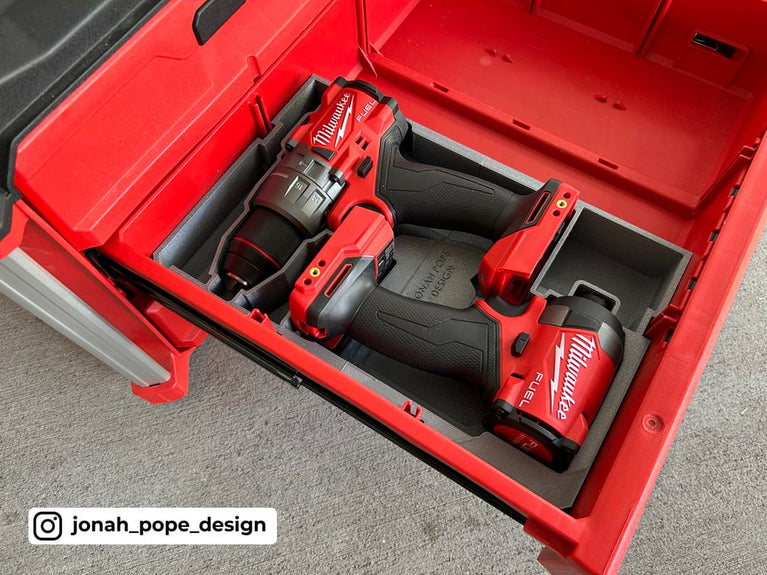 M18 Gen 4 Drill and Impact Driver | Fits Milwaukee PACKOUT Drawers 48-22-8443 Charger Mount