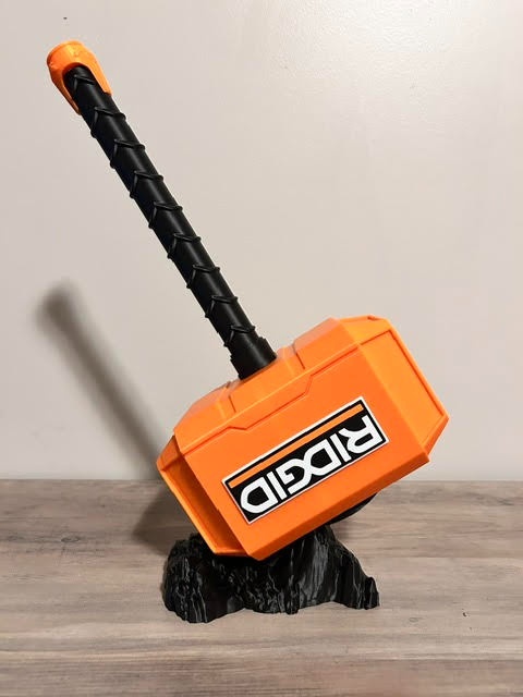 Ridgid Inspired Novelty Hammer Prop - Battery Storage Insert - Tool Insert